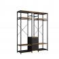 Heavy-Duty Metal Wardrobe with 2 Non-woven Drawers Black
