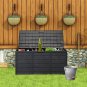 75-Gallon Outdoor Garden Plastic Storage Deck Box Black