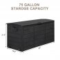 75-Gallon Outdoor Garden Plastic Storage Deck Box Black