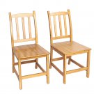 2-Pack Sturdy Bamboo Dining Chairs