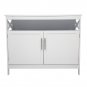 Double Doors Side Cabinet with Partition White