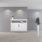 Double Doors Side Cabinet with Partition White