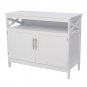 Double Doors Side Cabinet with Partition White