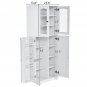 Adjustable Dividers Particleboard Triamine Veneer Acrylic Doors Sideboard White