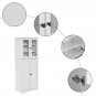 Adjustable Dividers Particleboard Triamine Veneer Acrylic Doors Sideboard White