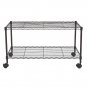 2-Tier Media Cart with Wheels Black