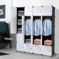 20 Cube Organizer Stackable Plastic Cube Storage Shelves with 3 Hanging Rods