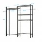 Heavy Duty Clothes Rack with Washer and Dryer Storage Shelf Black