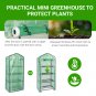 4-Tier Mini Greenhouse with PE Cover and Roll-Up Zipper