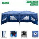 10' x 20' Waterproof Folding Tent with 6 Side Walls Blue