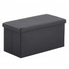 30.7" Foldable Storage Footstool Black