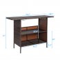 Rattan Bar Table Brown