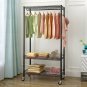 Adjustable Heavy-Duty Wire Garment Rack Clothes Rack Black