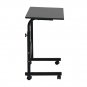 Adjustable Height Rolling 31.5" Side Table Black