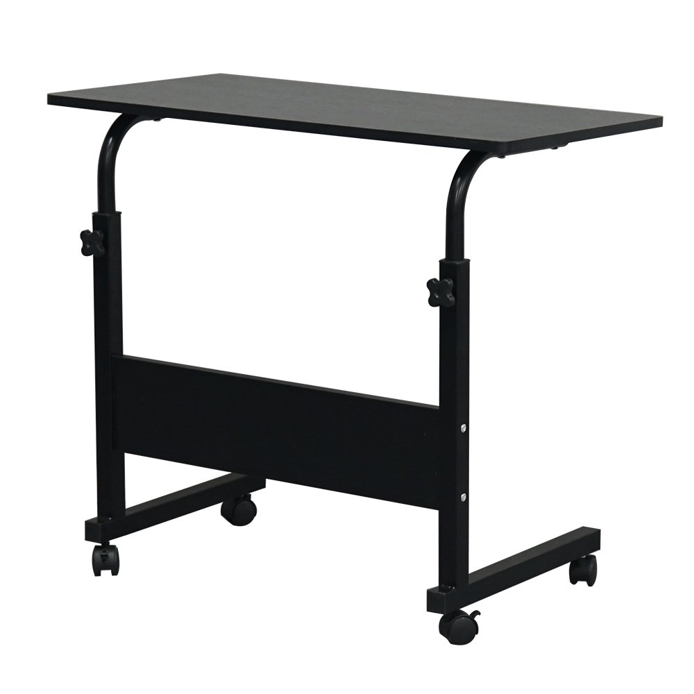 Adjustable Height Rolling 31.5" Side Table Black