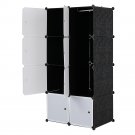 8-Cube Stackable Plastic Cube Storage Shelves with White Doors