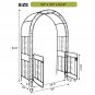 Courtyard Wrought Iron Arch with Door Black