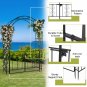 Courtyard Wrought Iron Arch with Door Black