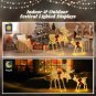 2-Piece 4FT 200 LED Leather String Light Garden Moose Decoration Golden
