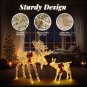 2-Piece 4FT 200 LED Leather String Light Garden Moose Decoration Golden