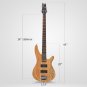 Glarry 44-Inch GIB 4 String Electric Bass Guitar with Bag & Accessories Burlywood