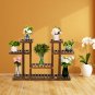 4-Tier 12-Seat Multi-function Carbonized Wood Plant Stand
