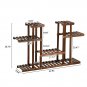 4-Tier 12-Seat Multi-function Carbonized Wood Plant Stand