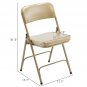 2-Pack Curved Braced & Double Hinged Metal Folding Chair with 2-Inch Thick Foam Padded
