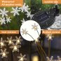 8-Pack Solar Swaying Garden Lights with Snowflakes Warm White