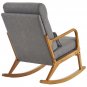 Indoor High Back Rocking Chair with Waist Pillow Dark Gray