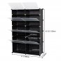 7-Tier 14 Cubes Portable Shoe Storage Cabinet Black