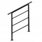 Outdoor 1 or 3 Steps Adjustable Wrought Iron Handrail Black