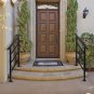 Outdoor 1 or 3 Steps Adjustable Wrought Iron Handrail Black