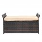 Iron Frame Rattan Footstool Locker with Cushion