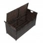 Iron Frame Rattan Footstool Locker with Cushion