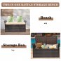 Iron Frame Rattan Footstool Locker with Cushion