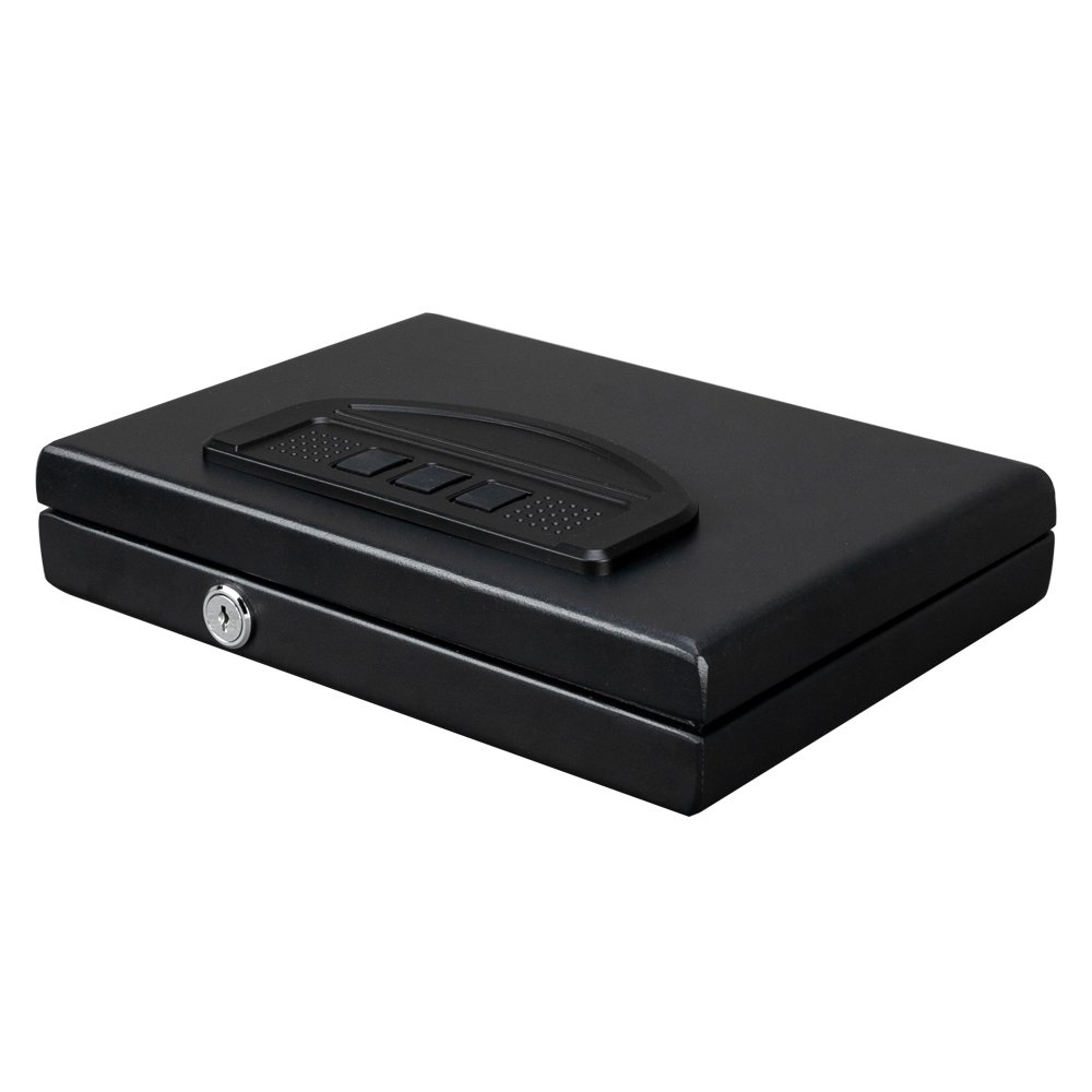 Pistol Case Single Capacity Keyboard Lock Security Money Coin Collection Safe Box