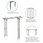 Iron Tube Flat Top Courtyard Iron Arch Black