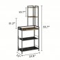 5-Tier Corner Table with Bookshelf Black