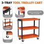 3-Tier Rolling Mechanic Tool Cart 330lbs Capacity