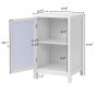 2-Pack Front Mirror Bedside Table with 1 Door