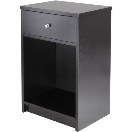 Bedside Storage Table Stand with 1 Drawer Black