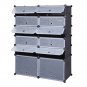 12-Cube DIY Plastic Shoe Rack Modular Organizer with Doors