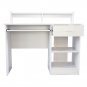 Home Office Workstation Laptop Study Table with Drawer Keyboard Tray White