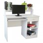 Home Office Workstation Laptop Study Table with Drawer Keyboard Tray White