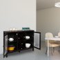 Wine Rack Sideboard with Transparent Double Door