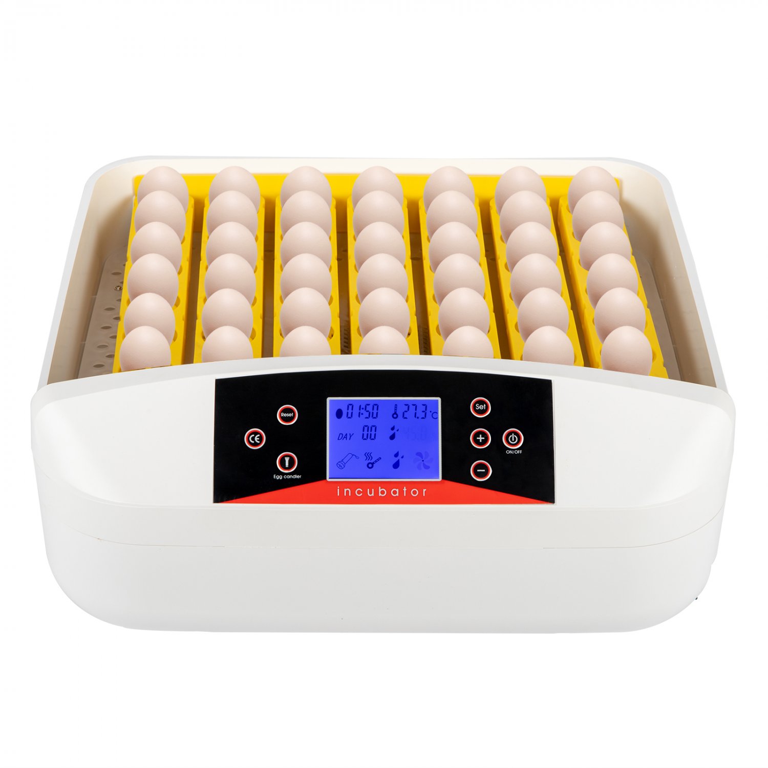 56-Egg Practical Fully-Automatic Incubator with Egg Candler