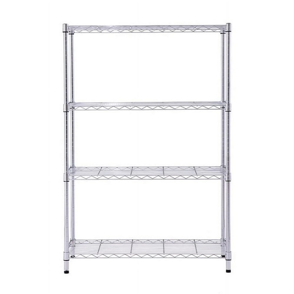 4-Tier Wire Shelf Unit Silver