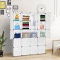 20 Cube Organizer Stackable Plastic Cube Storage Shelves White
