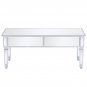 42'' Mirrored Coffee Table with LED Lights & 2 Drawers